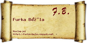 Furka Béla névjegykártya